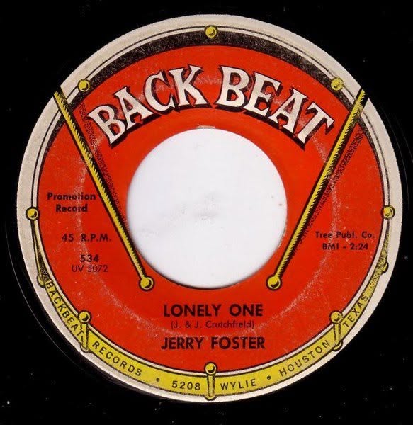 Jerry Foster, Lonely One, Back Beat 45 album cover